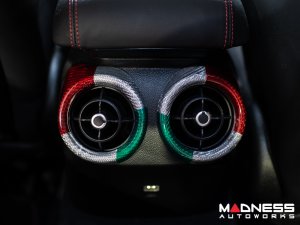 Alfa Romeo Giulia Interior Air Vent Cover Trim Kit - Carbon Fiber - Rear Set - Italian Theme - Feroce Carbon Alfa Romeo Giulia Interior Air Vent Cover Trim Kit - Carbon Fiber - Rear Set - Italian Theme - Feroce Carbon